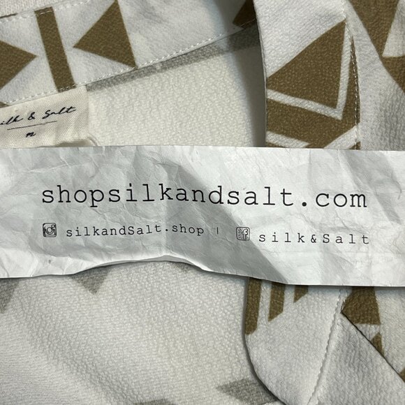 NWT Silk & Salt Women's Midi Dress Long Sleeve Geometric Print Size Medium - Picture 9 of 12